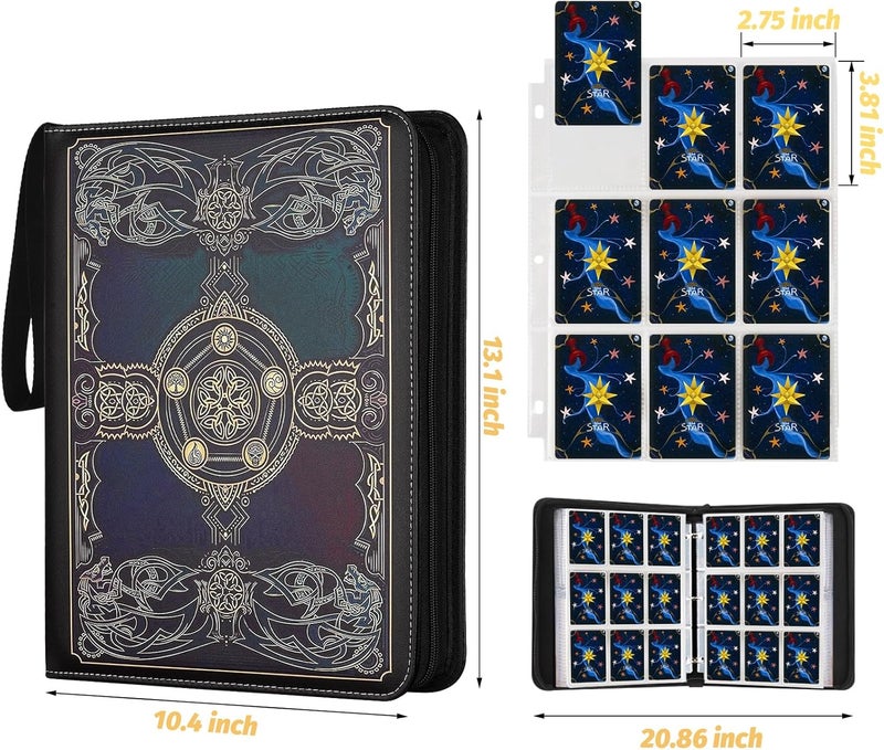 GERMUN Card Binder for MTG Cards, Premium 9 Pocket Card Binder for Trading Cards, 720 Double Sided Pocket Collector Card Album for Standard Cards,Card Collection Folder for YGO/PTCG/Game Cards (Black Purple) - Image 4